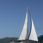 Chao Lay sailing along the coast of Grenada