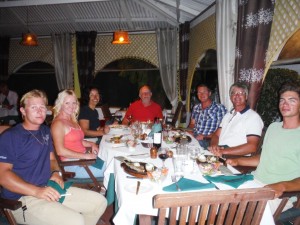 Antigua Sailing Week - Crew having dinner in Antigua