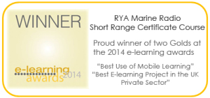 Gold award for the e-learning RYA VHF Marine Radio Course (Short Range Certificate).