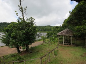 Hiking at Grand Etang Lake.