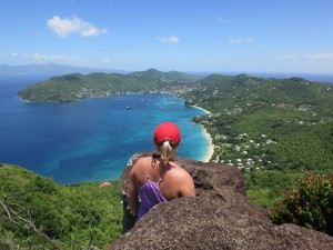 Hiking up Mount Peggy in Bequia