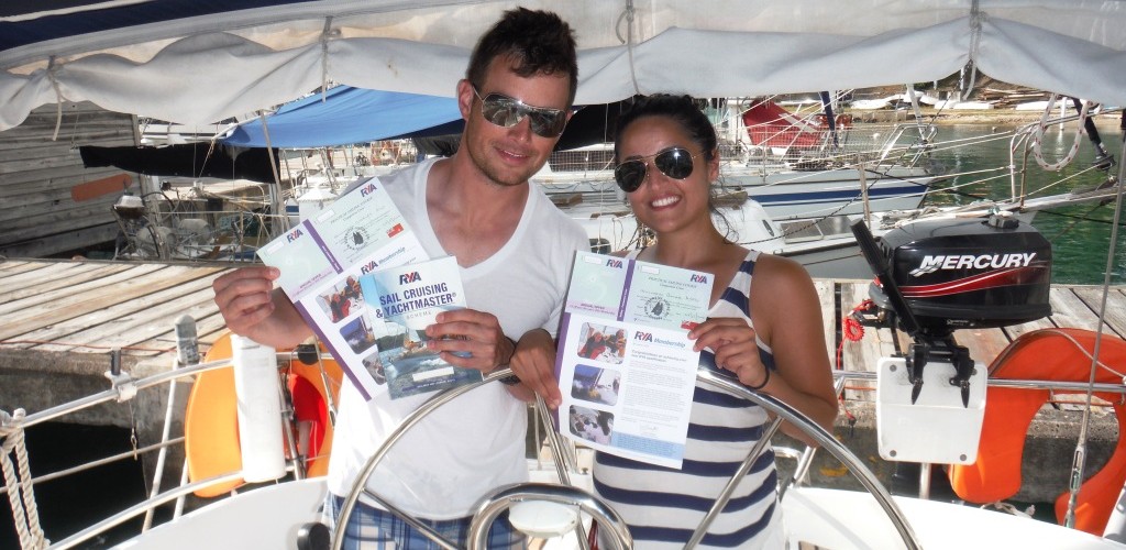 SGU Student learn to sail courses receiving RYA Competent Crew certificates in Grenada.