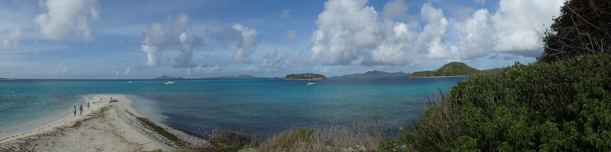 View of the southern Grenadines towards Grenada from the Tobago Cays