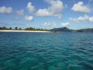 Sandy Island is west of Carriacou and a great beach in the Grenadines.