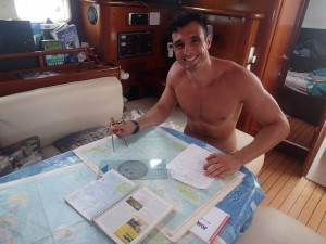 Sabih does his passage planning on Chao Lay.
