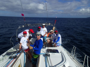 Crew of Chao Lay racing in Grenada Sailing Week
