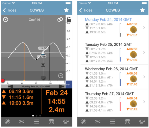 A top boating app is tide planner.