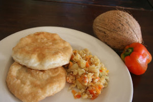 Fried Bakes and Saltfish - Grenadian Food