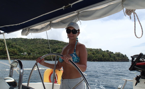 Practicing docking on a Day Skipper course.