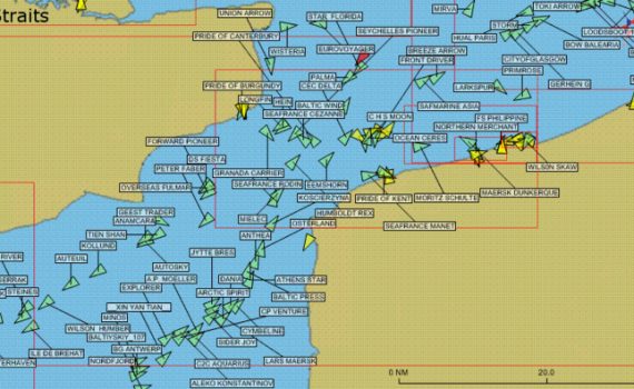 AIS signal shown on a ships screen