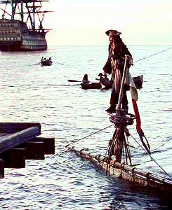 Captain Jack Sparrow boat flooding and sinking a