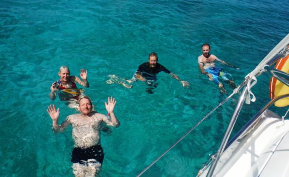 Use your holding tank in swimming areas when sailing.